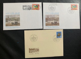 20379 -Journée Du Timbre Vevey 1984 Vevey Philex 3 Enveloppes - Covers & Documents