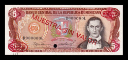 República Dominicana 5 Pesos Oro 1985 Pick 118Sc Specimen Sc Unc - Dominicaine