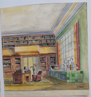 Deux Dessins De Décors De Theatre  Aquarelles Signées Laboratoire Et Musée William Thomson De Mack - Drawings