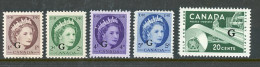 Canada MNH 1955-56 OVERPRINTED "Wilding Portrait" - Surchargés