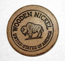 Wooden Token - Wooden Nickel - Jeton Bois Bison Monnaie Nécessité - Appreciation Dinner 1969 - Etats-Unis - Monetary/Of Necessity