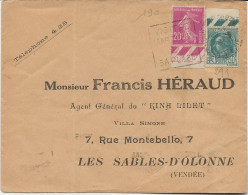 LETTRE AFFRANCHIE N° 190 + N° 291 -OBLITERATION DAGUIN - ANNEE 1934 - Covers & Documents