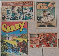 Lot De 4 Récits Complets GARRY N°153 MON ROMAN FILME N°99 LE FANTOME SAM BRADLEY, L ETANG AUX CAÏMANS Ed.Mondiales NICE - Lots De Plusieurs BD