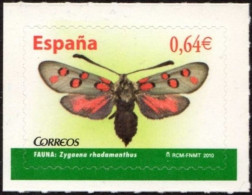 España 2010 Edifil 4535 Sello ** Fauna Mariposa Butterfly Zygaena Rhadamanthus Michel 4476 Yvert 4181 Spain Stamp Timbre - Ongebruikt