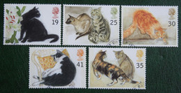 Cat Katze Chat Kat Flower Mi 1544-1548 Yv 1789-1793 1995 Used/gebruikt/oblitere ENGLAND GRANDE-BRETAGNE GB GREAT BRITAIN - Gebruikt