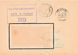 DDR Brief ZKD 1965 VEB Porzellanwerk Veilsdorf - Zentraler Kurierdienst