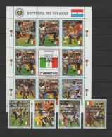 Paraguay 1991 Football Soccer World Cup Sheetlet + 4 Stamps With Inverted Silver Overprint MNH -scarce- - 1994 – Verenigde Staten