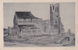 AK Passchendaele - Kirche Von Englischer Artillerie Zerstört - Künstlerkarte -  Nov. 1914 (69037) - Zonnebeke