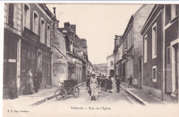 Vibraye (72 Sarthe) Rue De L'église - Moto A 3 Roues - Carte Précurseur édit. Garreau - Vibraye