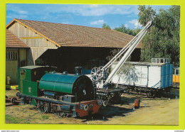 72 Connerré Beillé TRAINS Locomotive à Vapeur "ALICE" De 1917 Au Dépôt En Août 1999 Grue Et Wagon Couvert VOIR DOS - Connerre