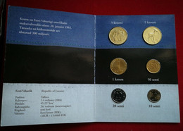 ESTONIA COIN SET 10;20;50; SENTI 1;5  KROON 1993 + 1994 YEAR ESTONIAN CIRCULATION COINS EESTI 1992 >2003 - Estonie