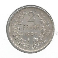 LEOPOLD II * 2 Frank 1909 Vlaams  Met Punt * Prachtig * Nr 12862 - 2 Francs