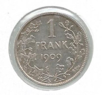 LEOPOLD II * 1 Frank 1909 Vlaams  Zonder Punt * Z.Fraai / Prachtig * Nr 12883 - 1 Frank
