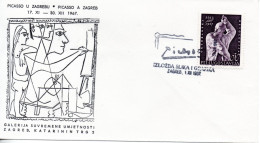 Yugoslavia, Painting, Picasso, Exhibition Of Paintings And Graphics Zagreb 1967 - Cartes-maximum