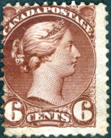 CANADA, REGINA VITTORIA, 6 C., 1890, FRANCOBOLLI NUOVI (MLH*) Scott:CA 43, Sg:CA 108 - Unused Stamps