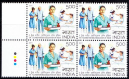 India 2011 MNH BLk 4, TL, Nurse, Medicine, Health, Crutches, Old Age - First Aid