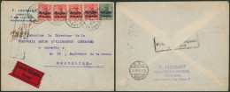 Guerre 14-18 - OC2 Et 3 X4 Sur Lettre En Expres (tarif) De Verviers (1916) > Bruxelles - OC1/25 Generaal Gouvernement