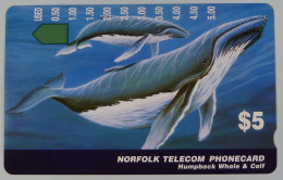 NORFOLK ISLAND - Humpback Whale & Calf - $5 - Mint - Norfolk Island