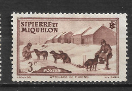 SAINT PIERRE ET MIQUELON N°168   "   ATTELAGE DE CHIENS " - Nuevos