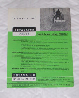 PUB PUBLICITE ROTAVATOR PORTE MODELE " G ", ACCESSOIRE POUR TRACTEUR, AGRICULTURE - Trattori