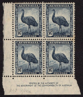AUSTRALIA 1942 KGVI 5½d Block Of 4, Slate-Blue SG208 MNH With Bottom & Side Gutters - Used Stamps