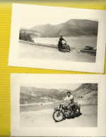 2 ,photo Personnage Sur Moto 1955  13  X 9 Cm - Motorräder