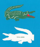 Cartes Parfumées Carte LACOSTE CROCODILE N°1 RECTO VERSO - Modernas (desde 1961)