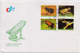 Phyllobates Lugubris Lovely Poison Frog, Hourglass Tree Frog, Blue Jeans Strawberry Poison Frog, Harmful Animal FDC - Grenouilles