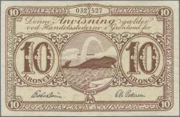 Greenland: Government Of Greenland, 10 Kroner ND(1945), Signatures Eske Brun & O - Groenland