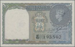 India: Government Of India, 1 Rupee 1940 Without Plate Letter And Black Serial # - Inde