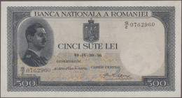 Romania: Banca Naţională A României, Lot With 13 Banknotes, Series 1936-1950, Wi - Rumänien