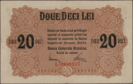 Romania: Banca Generală Română – German Occupation WW I, Set With 4 Banknotes, S - Rumänien