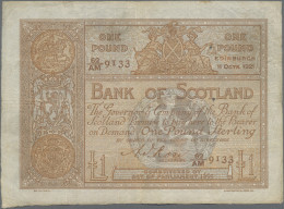 Scotland: Bank Of Scotland, 1 Pound 11th October 1921, Signature: Rose, P.81d, L - Otros & Sin Clasificación