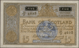 Scotland: Bank Of Scotland, Lot With 5 Banknotes, Series 1961-1967, With 1 Pound - Sonstige & Ohne Zuordnung