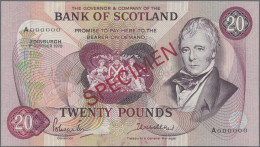 Scotland: Bank Of Scotland, 20 Pounds 1st October 1970 SPECIMEN, Signatures: Pol - Autres & Non Classés