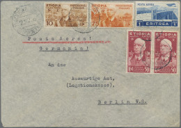 Italian Ethiopa: 1936, Definitives "Vittorio Emanuele", 10c. Bistre, 50c. Red (2 - Ethiopie