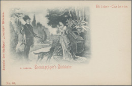 Thematics: Hunting: 1897, MÜNCHEN COURIER, Bildpostkarte Mit Aufgeklebter 6 Pf. - Autres