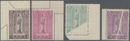 Greece: 1947/1951, Definitives "Dodecanese", Design "Hippocrates", Four Varietie - Unused Stamps