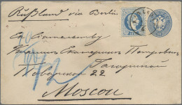 Österreich - Ganzsachen: 1865/1868, 10 Kr Blau Doppeladler Ganzsachenumschlag Mi - Other & Unclassified