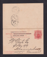 1896 - 1 P. Doppel-Ganzsache (P 4) Aus "Stanhope Camp" Nach Johannesburg  - Zululand (1888-1902)
