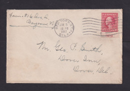 1917 - 2 C. Geschnitten Mit Platten-Nummer "7610" Auf Brief Ab New York  - Lettres & Documents