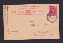 1909 - 1 P. Ganzsache (P 27) Ab Kingston Nach Stettin - Jamaïque (...-1961)