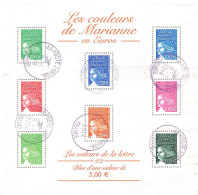 FRANCE 2002 BLOC FEUILLET BF 45 - LES COULEURS DE MARIANNE EN EUROS OBLITERE - Afgestempeld