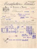 Facture.AM19381.Saint Chamond.Pour Bourgoin.1944.Manufactures Réunies.Tresse.Lacet.Illustré - Drogisterij & Parfum