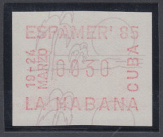 Cuba / Kuba  Sonder-ATM  ESPAMER `85 Havanna, Mi.-Nr. 4 ** - Viñetas De Franqueo (Frama)