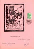 BE   1328   ---  Obl. 1er Jour  --  Journée Du Timbre  --  Feuille A4  --  Adressé Et Signé - Brieven En Documenten