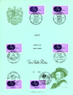 BE   1838   ---  Feuillet 1er Jour  --  Année Rubens --  6 Oblitérations Provinciales  --  Echophil Numéroté - Cartas & Documentos