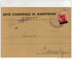 1946  CARTOLINA CON ANNULLO MODENA 3 VIA EMILIA - Marcophilia