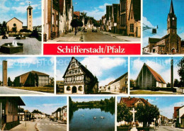 73671883 Schifferstadt Kirchen Strassenpartie Fachwerkhaus Schwanenteich  Schiff - Schifferstadt