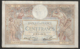 Billet 100 Francs Luc Olivier Merson - 27-10-1938 - L.61640 -  761 - 100 F 1908-1939 ''Luc Olivier Merson''